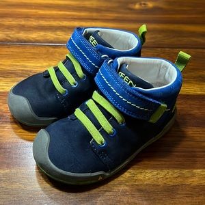 Keen blue leather sneaker shoe high top boot size 6